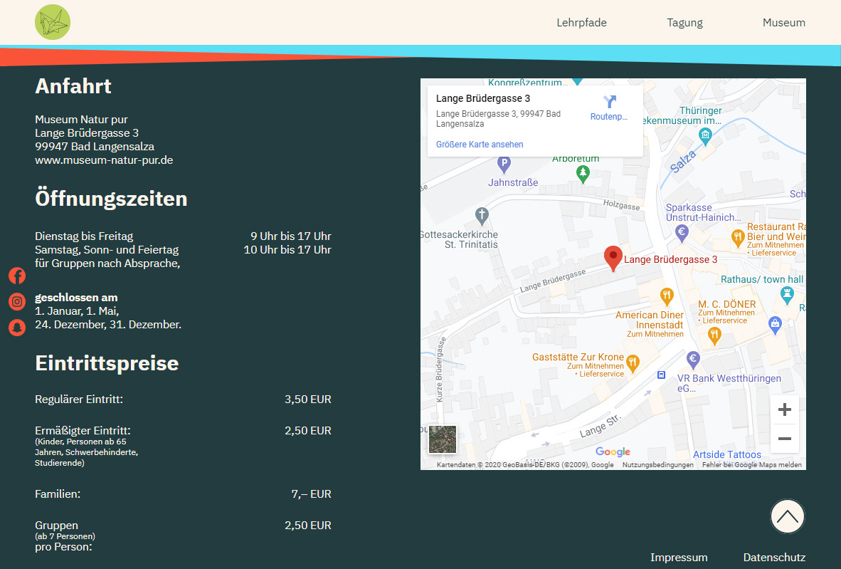Abschlussarbeit 2020 - Footer mit Google Maps